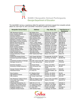 EANS I Nonpublic School Participants Georgia Department of Education