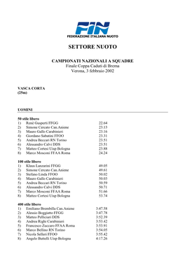 Settore Nuoto