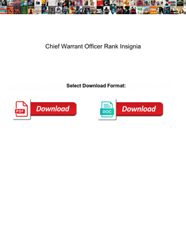 Chief Warrant Officer Rank Insignia