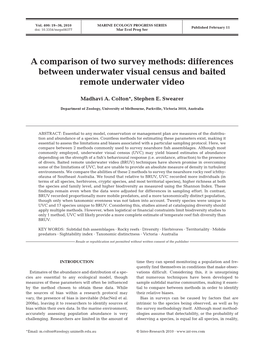 Differences Between Underwater Visual Census and Baited Remote Underwater Video