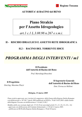 PROGRAMMA DEGLI INTERVENTI / M1