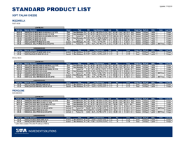 Standard Product List Soft Italian Cheese