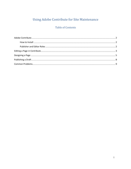 Using Adobe Contribute for Site Maintenance
