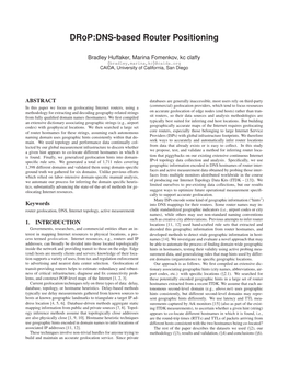 Drop:DNS-Based Router Positioning