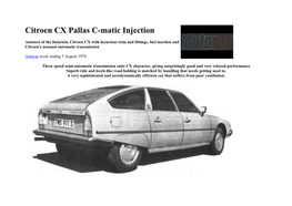 Citroen CX Pallas C-Matic Injection