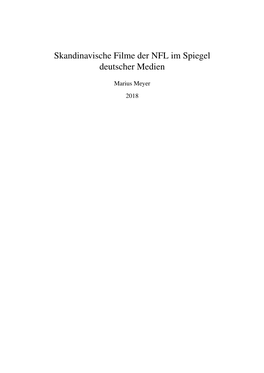 Skandinavische Filme Der NFL Im Spiegel Deutscher Medien