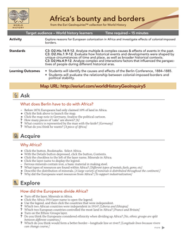 Esri Geoinquiries: Africa's Bounty and Borders