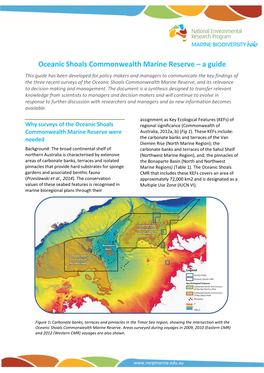 Oceanic Shoals Commonwealth Marine Reserve – a Guide