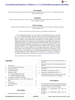 A Fundamental Equation of State for 1,1,1,3,3-Pentafluoropropane (R-245Fa)