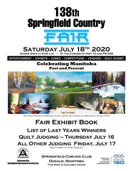 Fair Exhibit Book Saturday July 18Th 2020