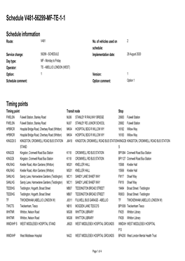 Standard Schedule V481-56299-MF-TE-1-1