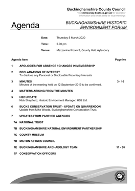 (Public Pack)Agenda Document for Buckinghamshire Historic