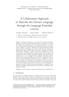 A Collaborative Approach to Describe the Domain Language Through the Language Extended Lexicon