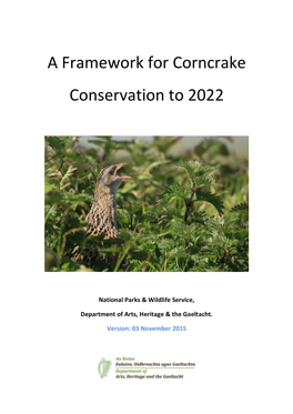 A Framework for Corncrake Conservation to 2022