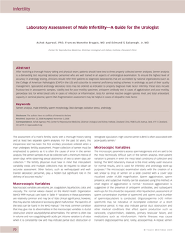 Laboratory Assessment of Male Infertility—A Guide for the Urologist