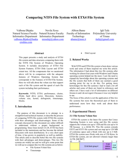 Comparing NTFS File System with ETX4 File System