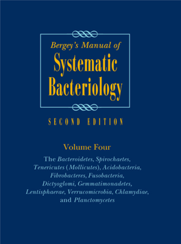 Systematic Bacteriology Second Edition