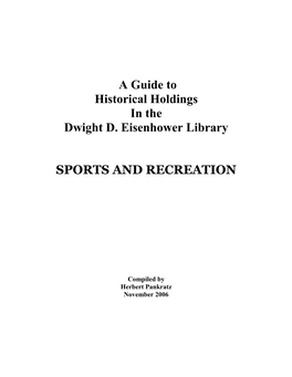 Sports and Recreation