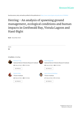 Herring - an Analysis of Spawning Ground Management, Ecological Conditions and Human Impacts in Greifswald Bay, Vistula Lagoon and Hanö Bight