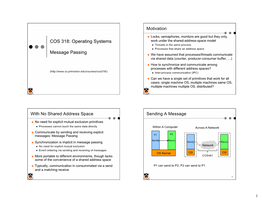 COS 318: Operating Systems Message Passing