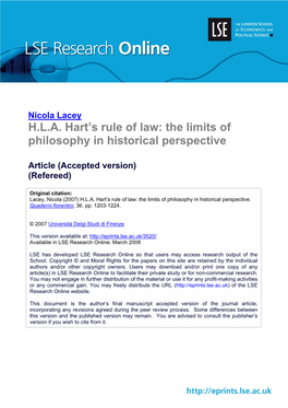 HLA Hart's Rule Of