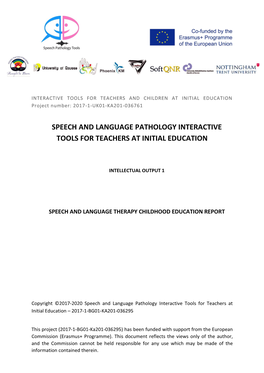 Speech and Language Therapy Childhood Education Report