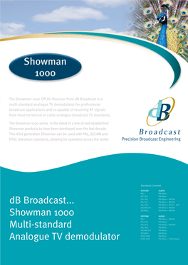 Download Db Showman 1000 Brochure.Pdf