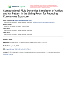 Computational Fluid Dynamics Simulation of Air Ow and Air Pattern