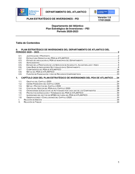 PEI Versión 1.0 17/01/2020 1 Departamento Del Atlántico Plan