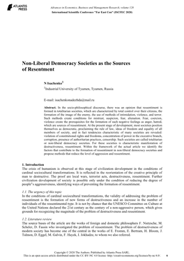 Non-Liberal Democracy Societies As the Sources of Resentment