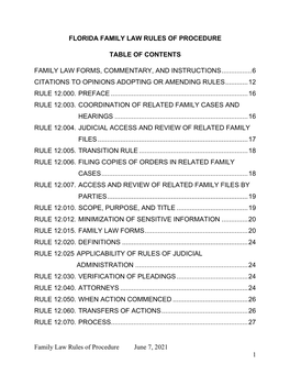 Family Law Rules of Procedure