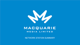 1 Network Station Summary