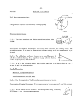 Rotation E Work Done on a Rotating Object