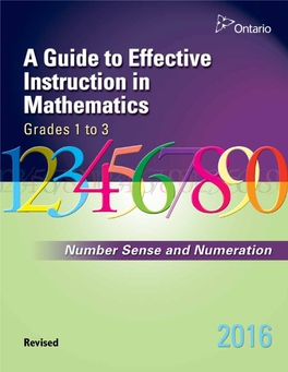 Number Sense and Numeration Every Effort Has Been Made in This Publication to Identify Mathematics Resources and Tools (E.G., Manipulatives) in Generic Terms