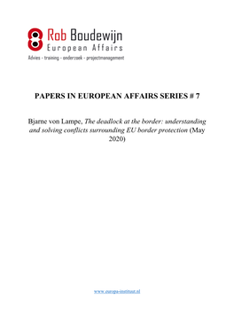 Papers in European Affairs Series # 7