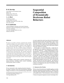 Sequential Composition of Dynamically Dexterous Robot Behaviors