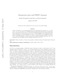 Idempotent Pairs and PRINC Domains