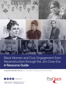 Black Women and Civic Engagement from Reconstruction Through the Jim Crow Era: a Resource Guide