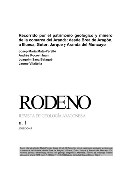 Desde Brea De Aragón, a Illueca, Gotor, Jarque Y Aranda Del Moncayo Josep Maria Mata-Perelló Andrés Pocoví Juan Joaquim Sanz Balagué Jaume Vilaltella