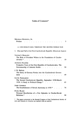 Table of Contents*
