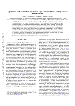 Arxiv:2103.05357V1 [Nucl-Ex] 9 Mar 2021