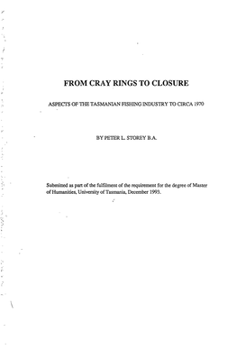 From Cray Rings to Closure : Aspects of the Tasmanian Fishing Industry To