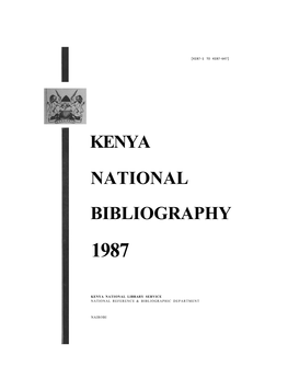 Kenya National Bibliography 1987