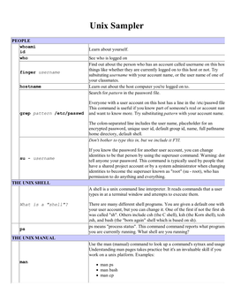 Unix Sampler