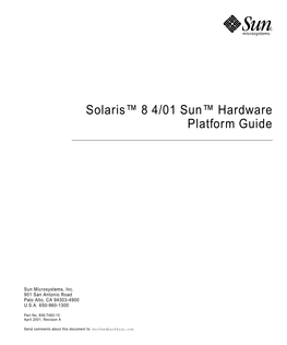 Solaris 8 4/01 Sun Hardware Platform Guide