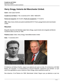 Harry Gregg, Historia Del Manchester United