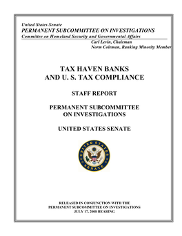 REPORT: Tax Haven Banks and U.S. Tax Compliance