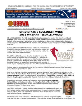 Ohio State's Sullinger Wins 2011 Wayman Tisdale Award