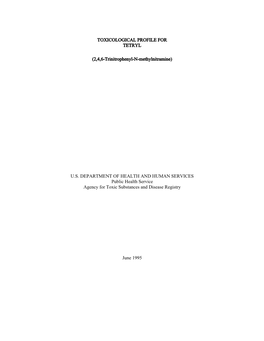 Toxicological Profile for Tetryl