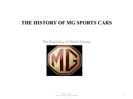 The History of Mg Sports Cars